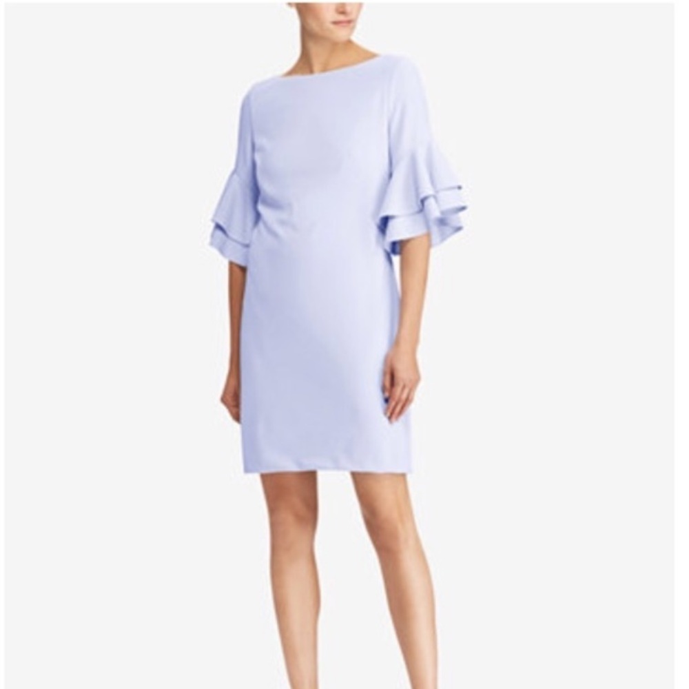 Lauren Ralph Lauren solid ruffle sleeve sheath Dress 29896